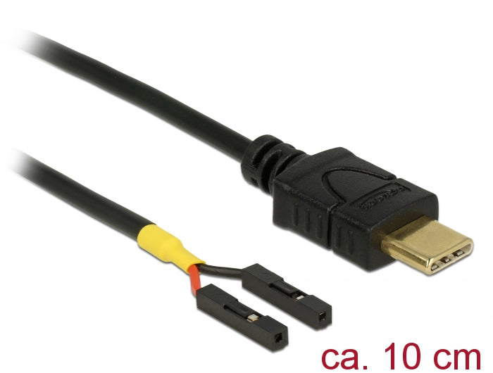 DeLOCK USB-C-Pinheader-Stromkabel – 0,1 m, Schwarz