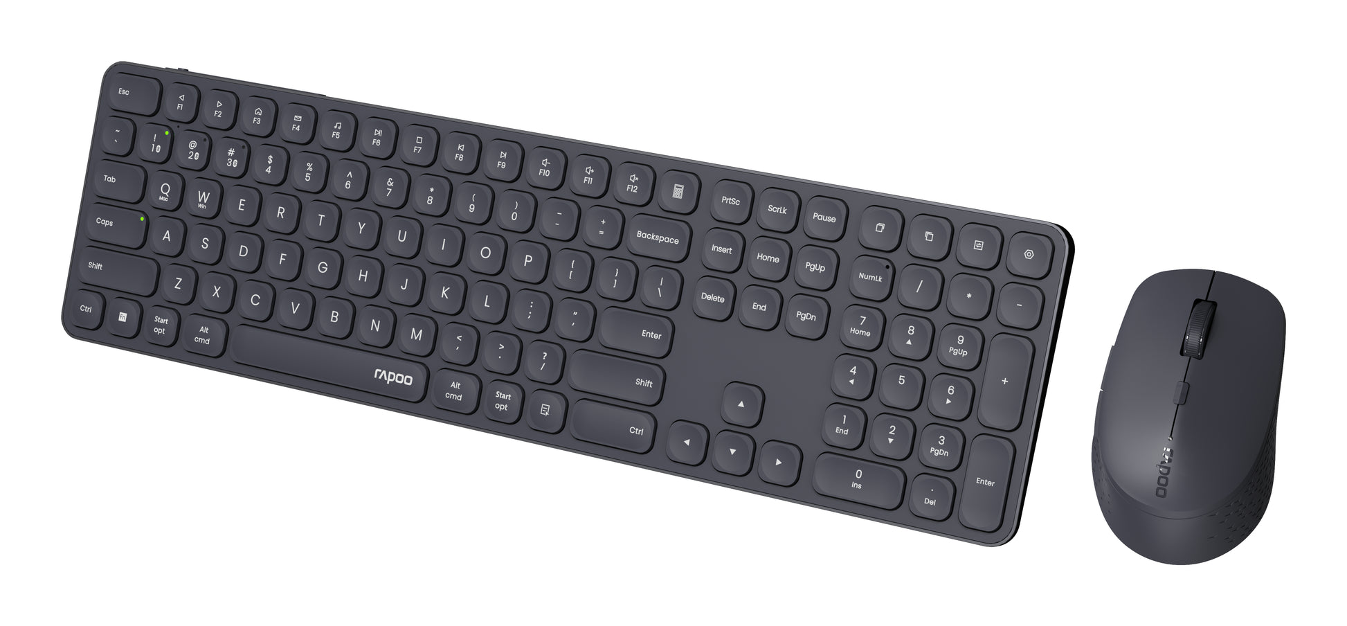 Rapoo Kabellose Tastatur (Bluetooth/2,4 GHz), CH-Layout (DE-CH) – für Windows & macOS