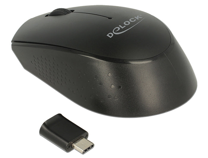 DeLOCK 12526 – Maus – Kabellos (2,4 GHz), 1000 DPI, beidhändig, Schwarz