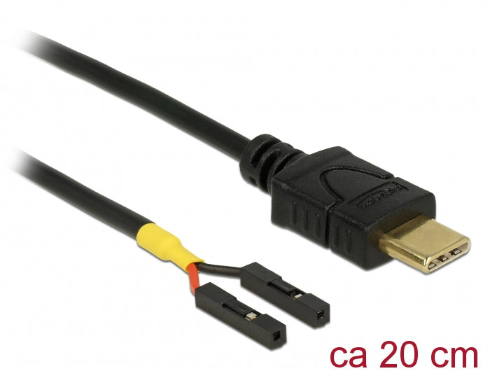 DeLOCK USB-C-Pinheader-Stromkabel – 0,2 m, schwarz