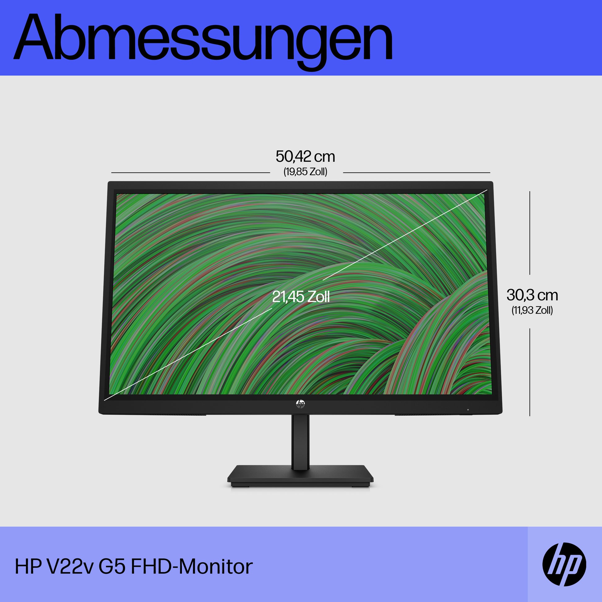 HP V22V G5 – Monitor, 21,4" 1920 × 1080 (Full HD), Schwarz