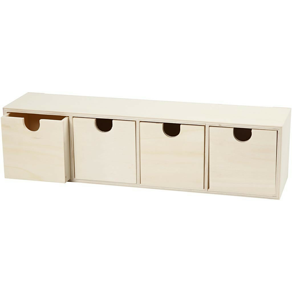 Creativ Company Schubladenturm 4 Schubladen – Braun – 347 × 92 × 72 mm