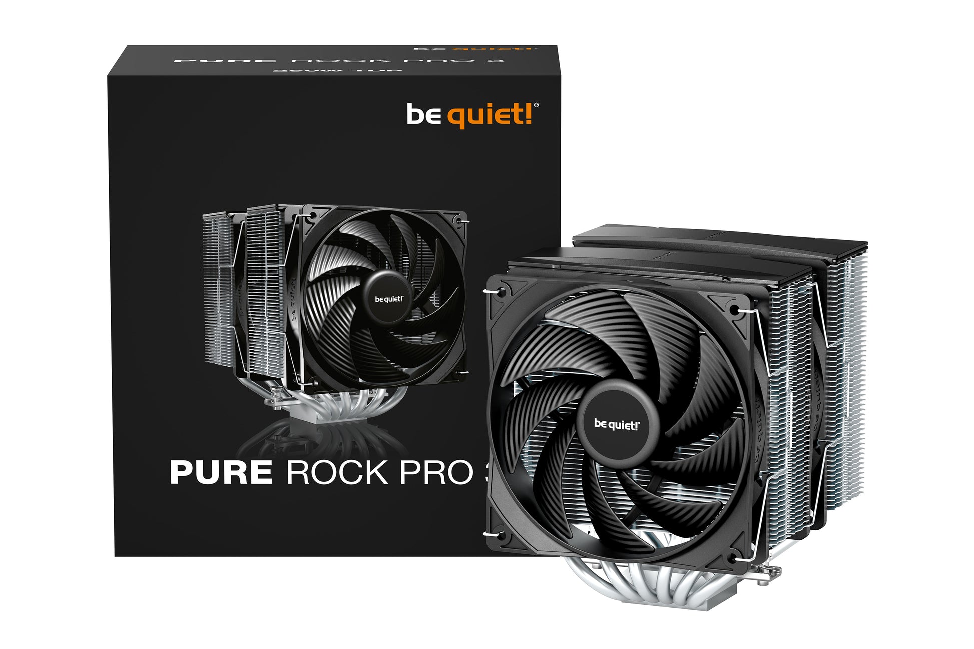 be quiet! be quiet Pure Rock Pro 3 – CPU-Kühler – 2×120 mm, 250 W TDP, für LGA 1700, AM5, AM4 und andere, Silber