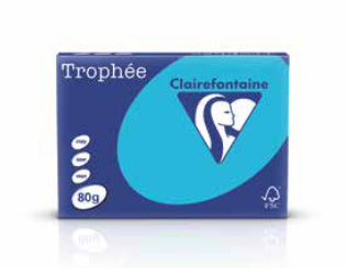 Clairefontaine Kopierpapier – A4, 80 g/m², Karibikblau – für Inkjet/Laser/Kopierer – FSC, EU Ecolabel – 500 Blätter