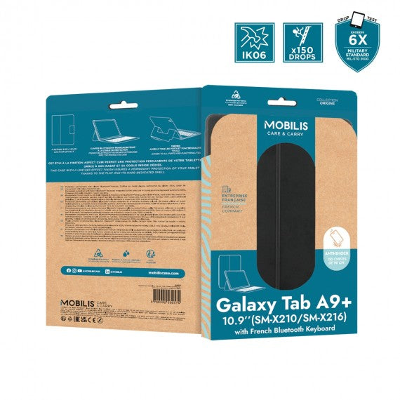 Mobilis Tastatur-Case für Galaxy Tab A9+ 10,9" (SM-X210/SM-X216) – Bluetooth, FR – Schwarz