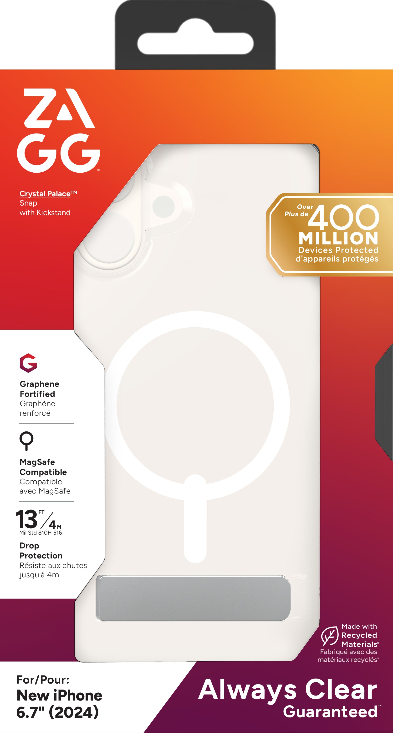 ZAGG Backcover Crystal Palace – für Apple iPhone 16 Plus – transparent