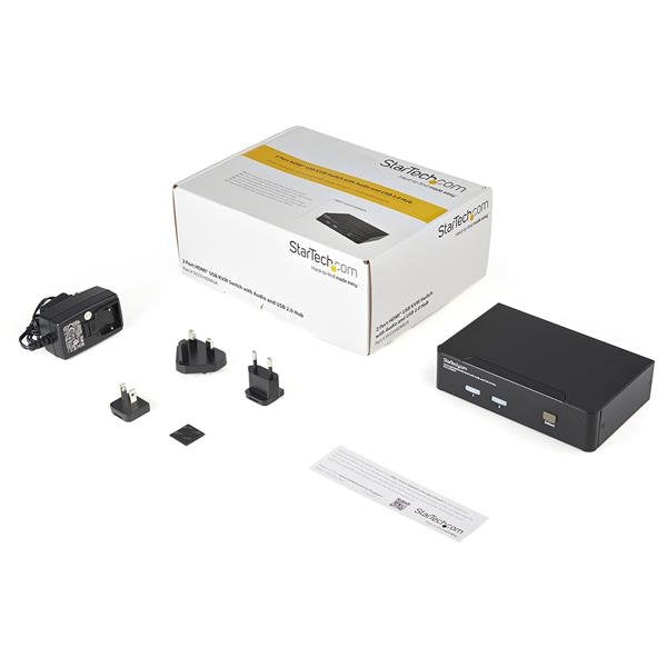 StarTech.com 2-Port HDMI KVM-Switch – 1920 × 1200, USB 2.0-Hub, Audio, Desktop
