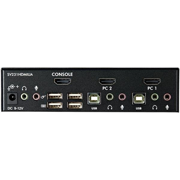 StarTech.com 2-Port HDMI KVM-Switch – 1920 × 1200, USB 2.0-Hub, Audio, Desktop