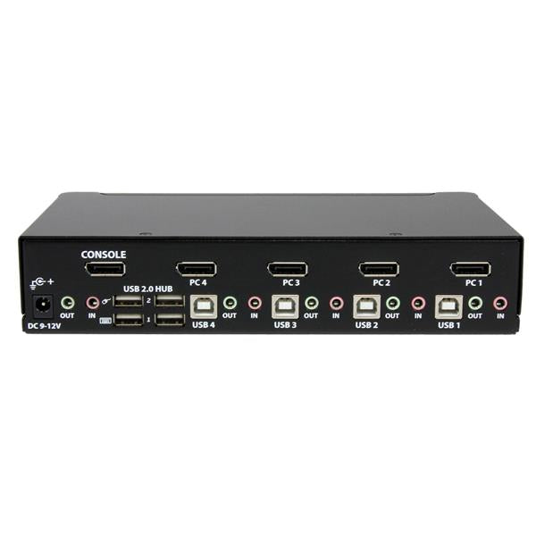 StarTech.com 4-Port DP KVM-Switch – 2560 × 1600, USB-Hub, Audio