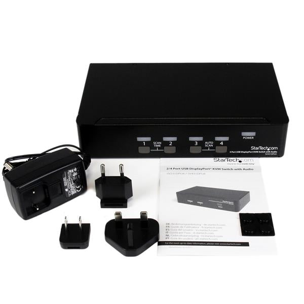 StarTech.com 4-Port DP KVM-Switch – 2560 × 1600, USB-Hub, Audio