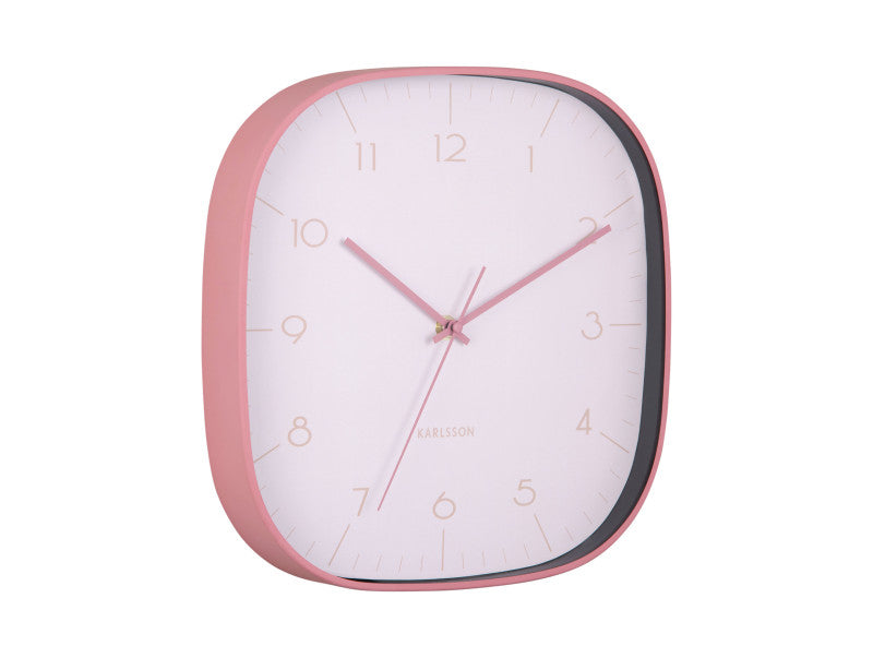 Karlsson Wanduhr – analog, 29 × 29 × 4,3 cm, rosa, Aluminium