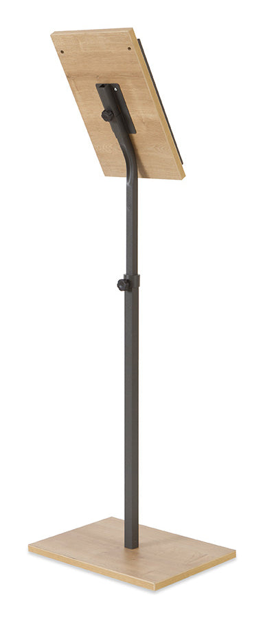 Rocada Boden-Prospektständer NAT0706 – für A3, 1 Fach, Schwarz, Melamin/Stahl, 400×300×1020 mm