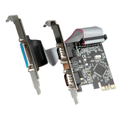 VALUE PCIe Schnittstellenkarte – 2×RS‑232 (DB9), 1×Parallel (DB25, EPP/ECP)