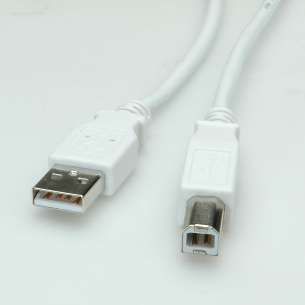 VALUE USB-A auf USB-B Kabel – USB 2.0 (480 Mbit/s) – 1,8 m – Geschirmt – Weiss