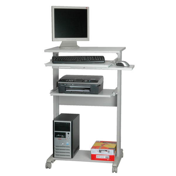 ROLINE Laptop-/Gerätewagen, 68 × 50 cm, lichtgrau/weiss, Kunststoff/Metall, Rollen (4, 2 feststellbar)