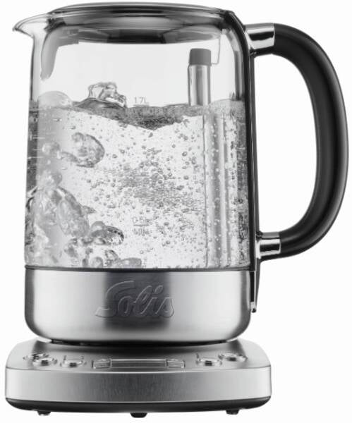 Solis 5518 – Tee- & Wasserkocher, 1,7 l, 2200 W, Edelstahl, Silber, Warmhalten, LCD-Display