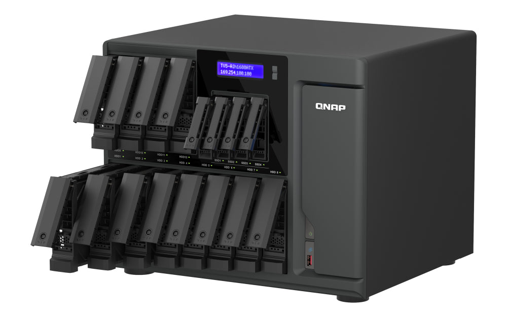 QNAP 16-Bay Tower NAS – Intel Core Ultra9 285, 32 GB RAM, 10GbE, QuTS hero