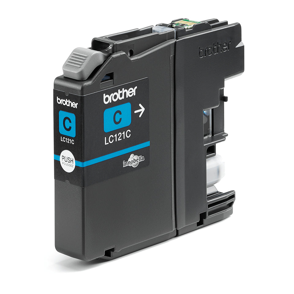 Brother LC121C Cyan Tintenpatrone (Original) – 300 Seiten – für DCP-J132W/152W/552DW, MFC-J470DW/650DW