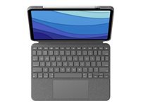 Logitech Combo Touch – Tastatur, FR-Layout (FR), mit Touchpad, Grau – für iPad Pro 12,9" (5. Generation)