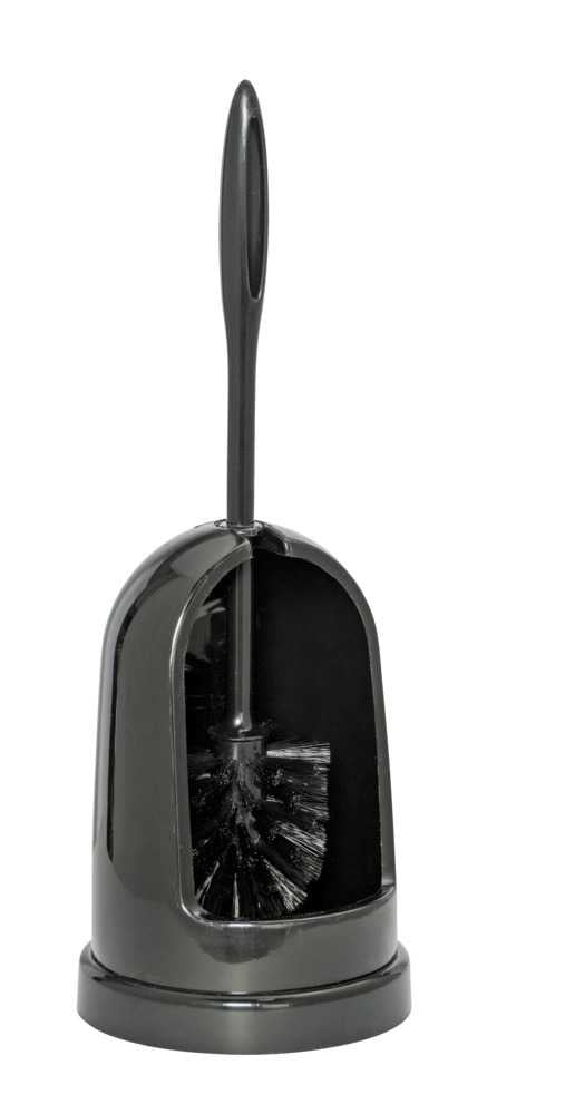 WENKO WC-Bürstenset – Kunststoff, schwarz, H 42 cm, Ø 14 cm