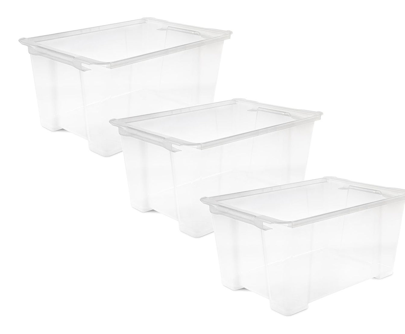 Rotho Aufbewahrungsbox – Polypropylen (PP), Transparent, 39 × 27,7 × 58,5 cm – 3er-Pack