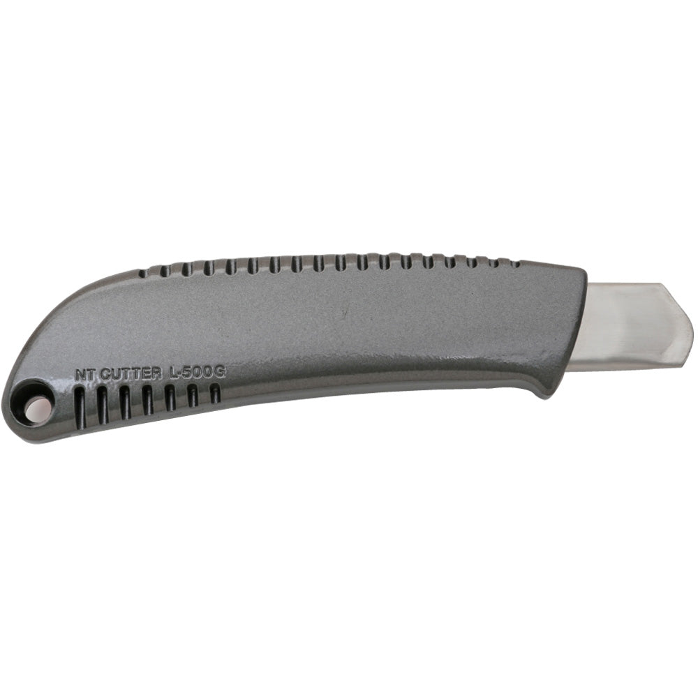 NT Cutter L-500GRP – Abbrechmesser 18 mm, Aluminium-Druckguss, Schraubarretierung, Auto-Lock, grau, 1 Stk.