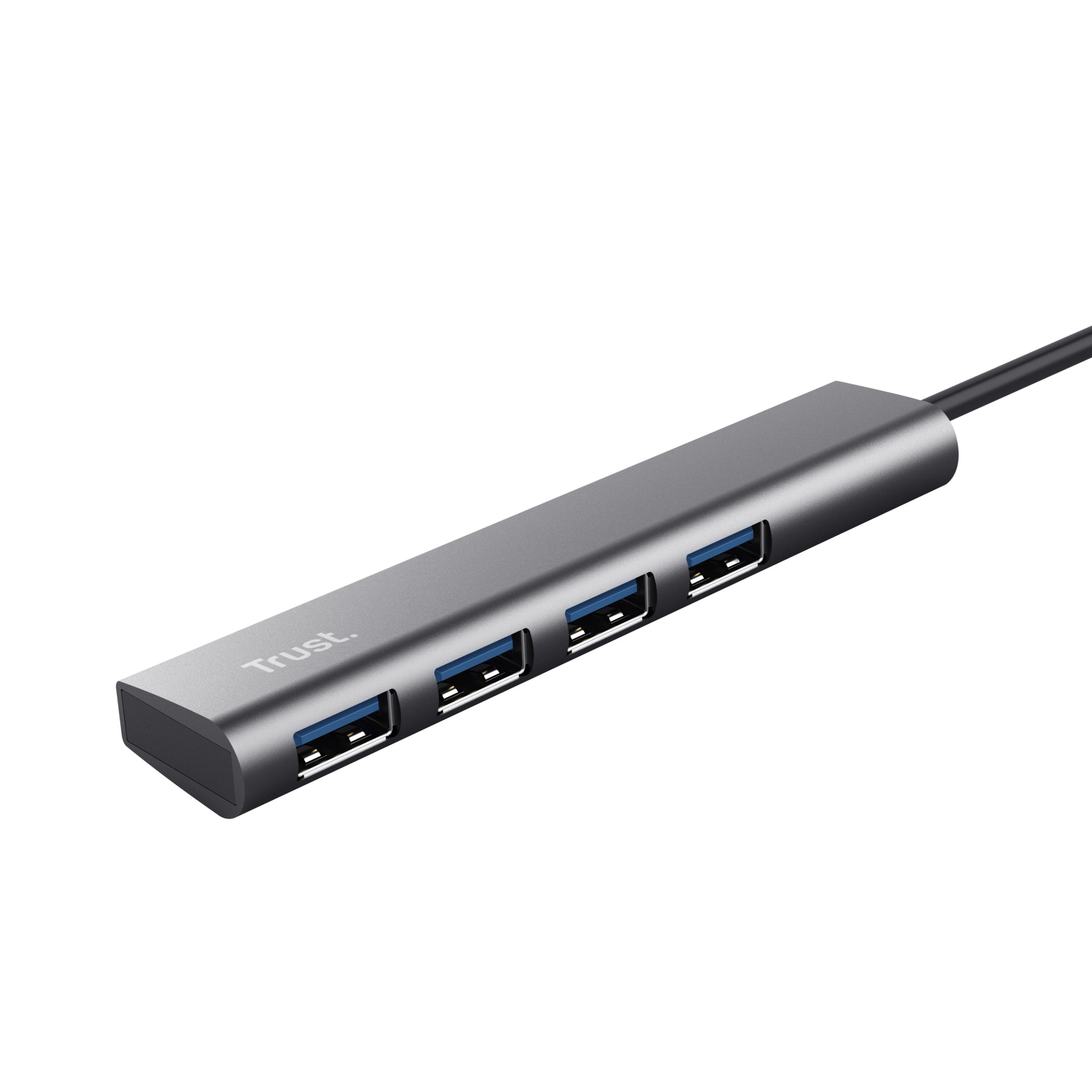 Trust Halyx USB-Hub – USB-C, 4× USB-A (USB 3.2 Gen 1, 5 Gbps) – USB-C – 210 × 21 × 11 mm