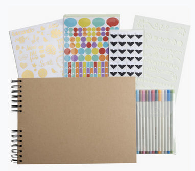 Exacompta Scrap Addict – Scrapbooking-Set – Fotoalbum 32 × 22 cm – inkl. 12 Metallic-Marker, 300 Sticker