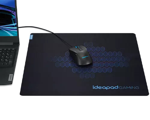 Lenovo IdeaPad Gaming Cloth – Gaming-Mauspad – 450 × 400 mm, Tuch/Gummi, Schwarz/Blau, gestickte Kanten