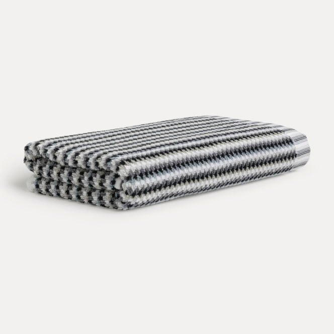 MÖVE Duschtuch Bliss – 67 × 140 cm, Schwarz/Silber, 100% Baumwolle, 490 g/m²