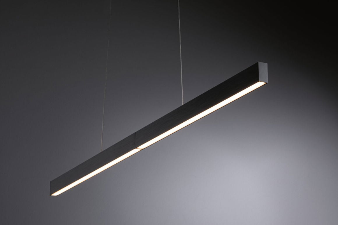 Paulmann Pendelleuchte Aptare – 180 × 90–150 cm, 1800 lm, 45 W, 2700 K, dimmbar, für ZigBee 3.0, schwarz