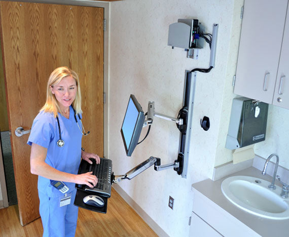 Ergotron LX Wandhalterung - bis 32", Tragkraft 2,3–11 kg, CPU-Halterung (Medium), Silber