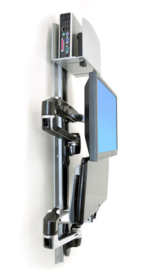 Ergotron LX Wandhalterung - bis 32", Tragkraft 2,3–11 kg, CPU-Halterung (Medium), Silber
