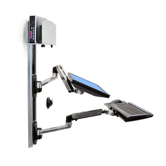 Ergotron LX Wandhalterung - bis 32", Tragkraft 2,3–11 kg, CPU-Halterung (Medium), Silber