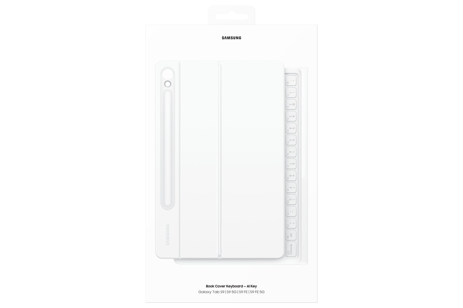 Samsung Book Cover Keyboard EF-DX725 – Galaxy Tab S9, S9 FE, QWERTZ, Touchpad, Weiss