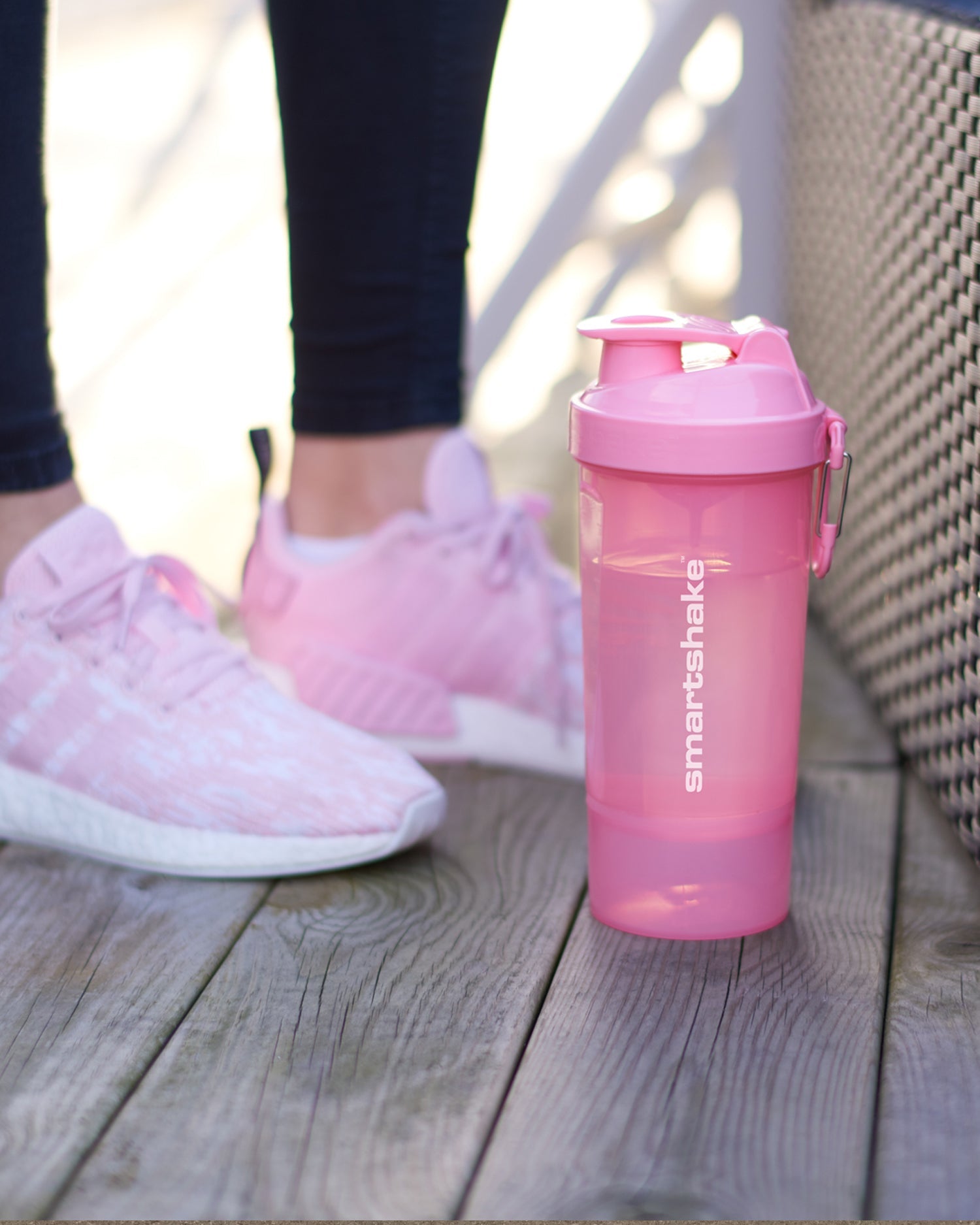 Smartshake Original2GO ONE Trinkflasche 800 ml – Kunststoff, Schraubdeckel, Hellrosa