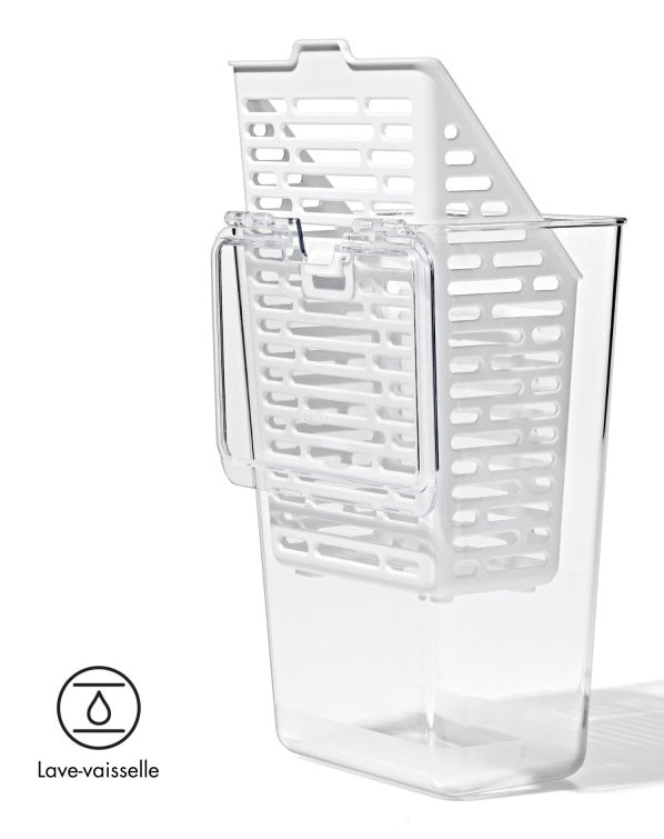 OXO Vorratsdose 4 l, 11,4 × 15,2 × 28,7 cm, Kunststoff, transparent/weiss