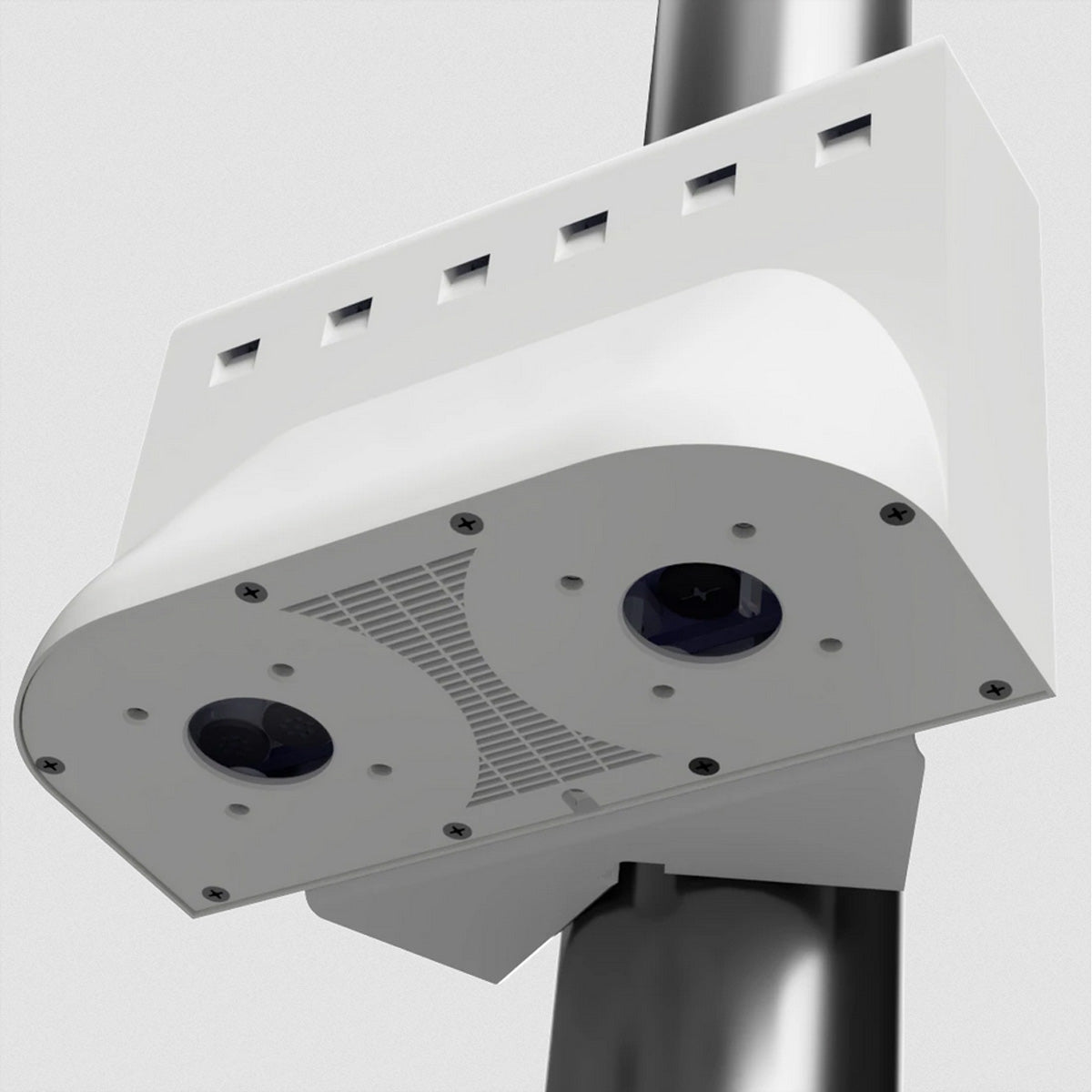 Mobotix Chameleon S74 Halterung – PETG, 260 × 241 × 127 mm – für MOBOTIX S74, M73-Stange – Weiss