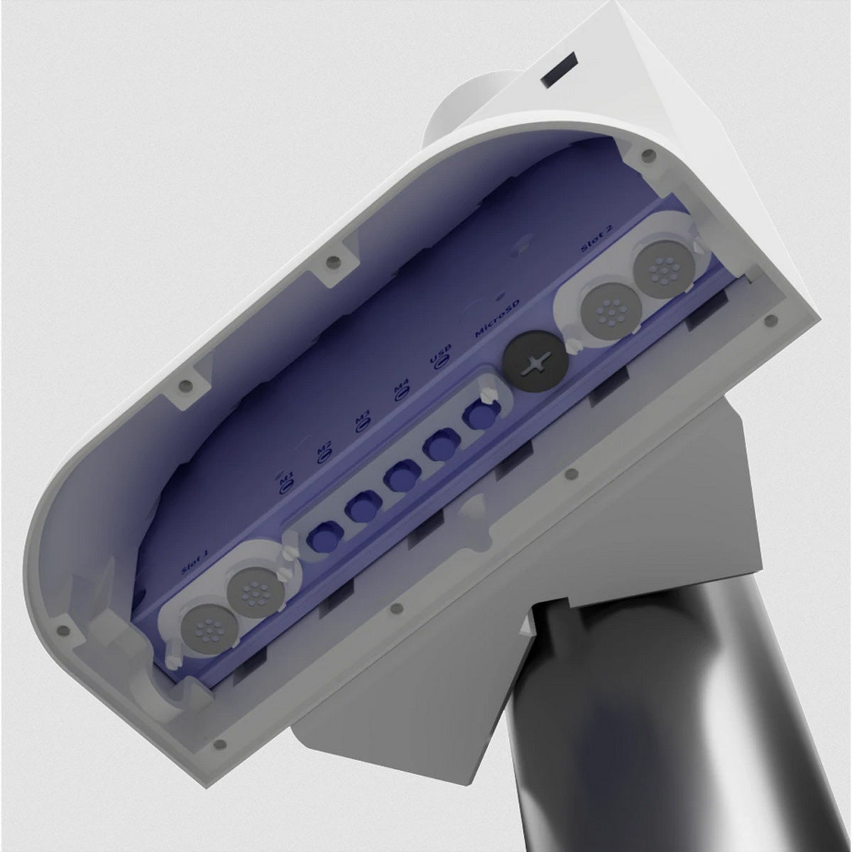 Mobotix Chameleon S74 Halterung – PETG, 260 × 241 × 127 mm – für MOBOTIX S74, M73-Stange – Weiss