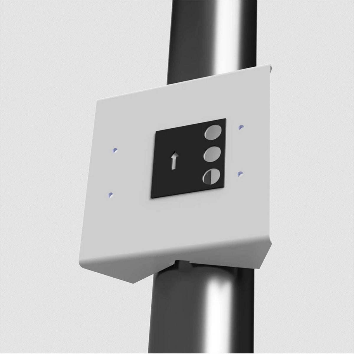 Mobotix Chameleon S74 Halterung – PETG, 260 × 241 × 127 mm – für MOBOTIX S74, M73-Stange – Weiss