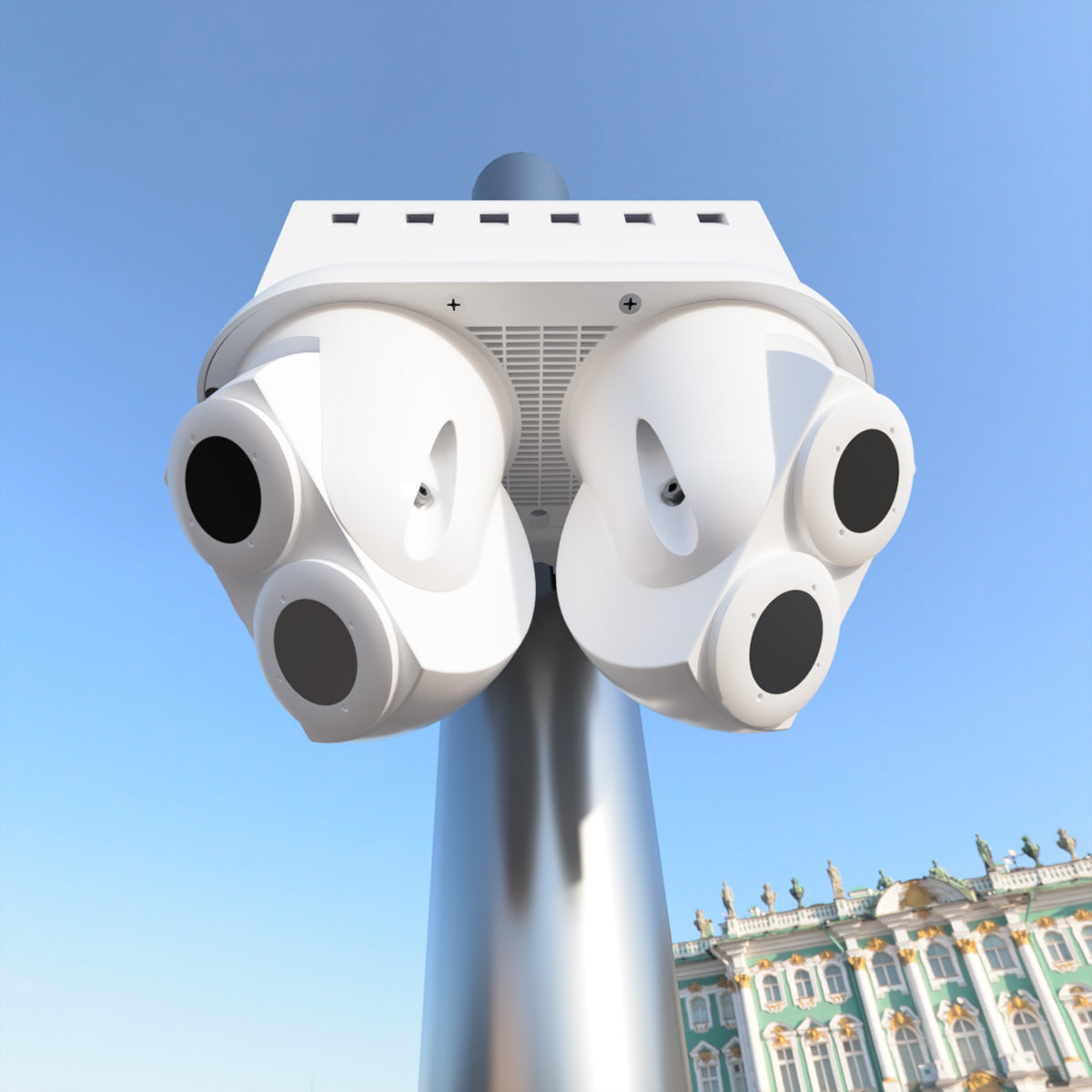 Mobotix Chameleon Doppeldecker-Halterung – 241,96 × 305,28 × 127,56 mm – für S74 – Weiss