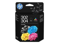 HP 302/304 Tintenpatronen-Multipack, Schwarz/Dreifarbig (Original)
