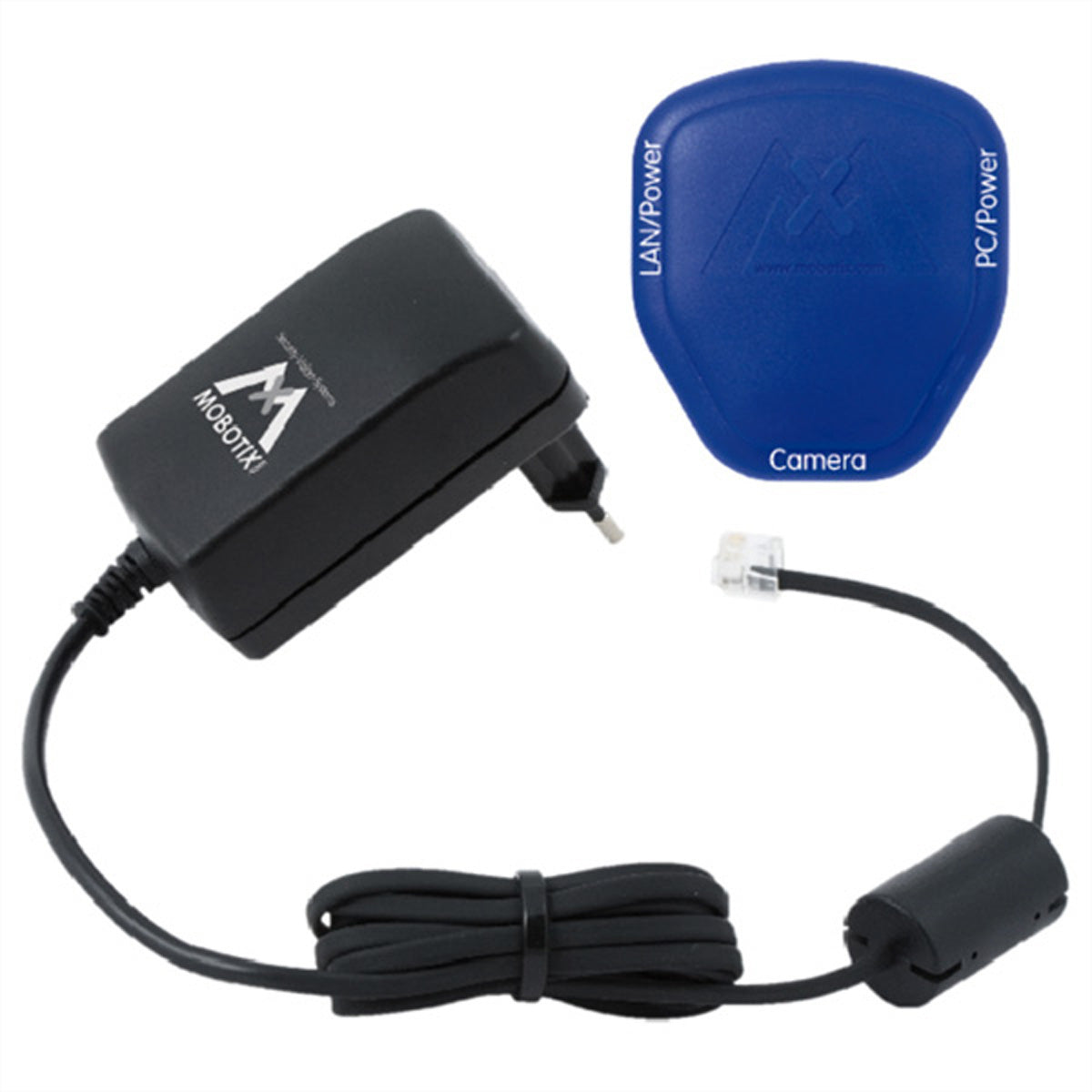 Mobotix MX-NPA-PoE-INT-Set PoE-Injektor – RJ45×3, IEEE 802.3af – Eingang 12–42 V – EU/UK/US/AUS-Adapter