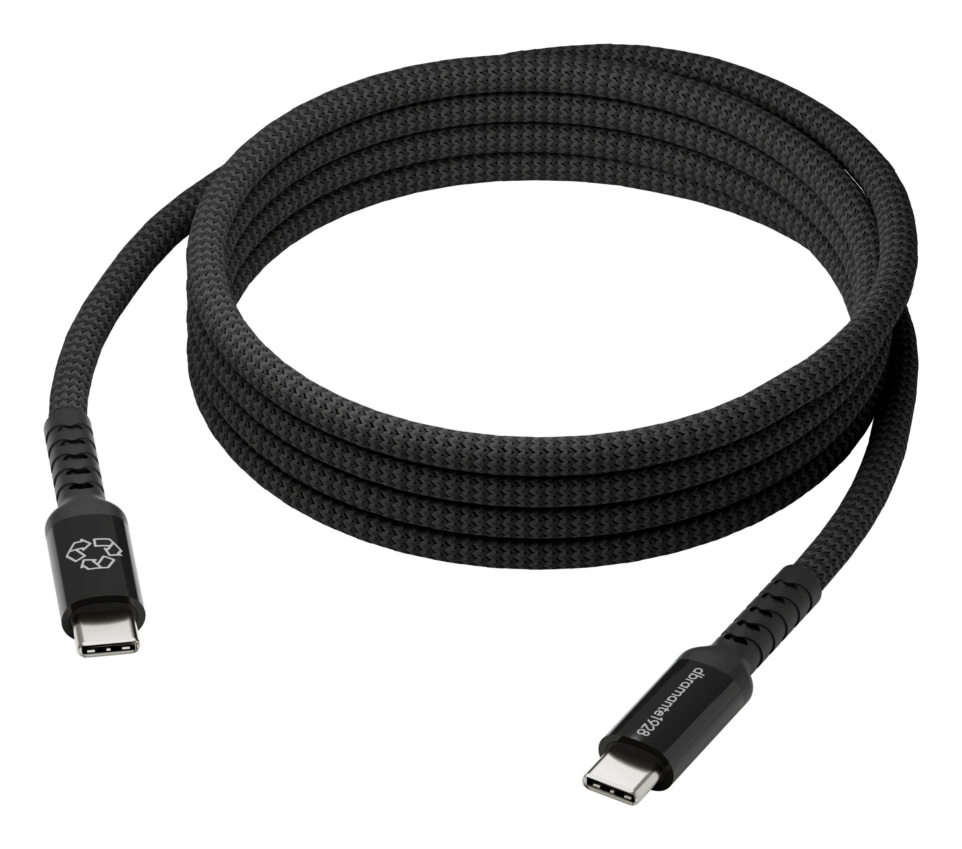 dbramante1928 USB-C auf USB-C Kabel – 2 m – PD 100 W – Geflochten – Schwarz