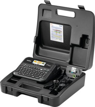 Brother P-touch D610VP – Beschriftungsgerät, für TZe-Bänder 3,5–24 mm, 2-zeiliges Farb-LCD