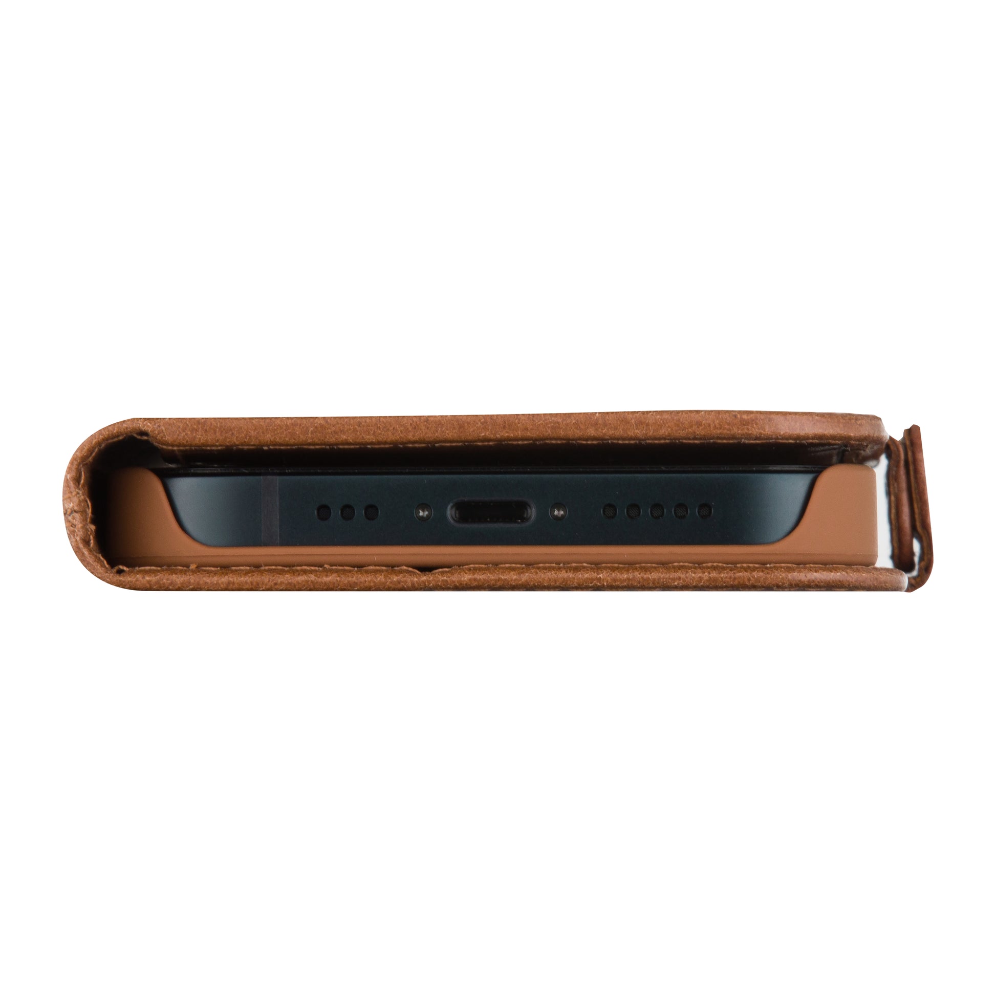 dbramante1928 Copenhagen Wallethülle – für Apple iPhone 15 Plus, mit Ständer, 3 Kartenfächer, Leder, Braun