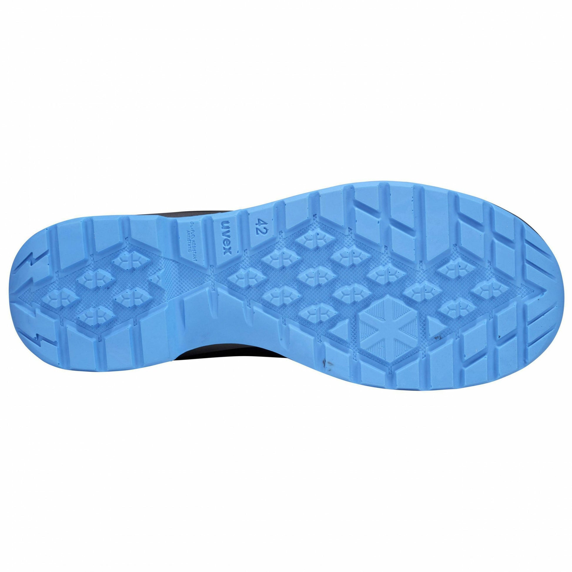 Uvex 2 Trend Sicherheitssandale – S1P, Klettverschluss, Stahlkappe, Schwarz/Blau, Grösse 45