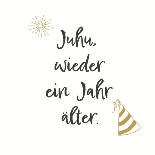 Paper + Design Geburtstag Servietten Weiss – 33 × 33 cm, 3-lagig – 20 Stück