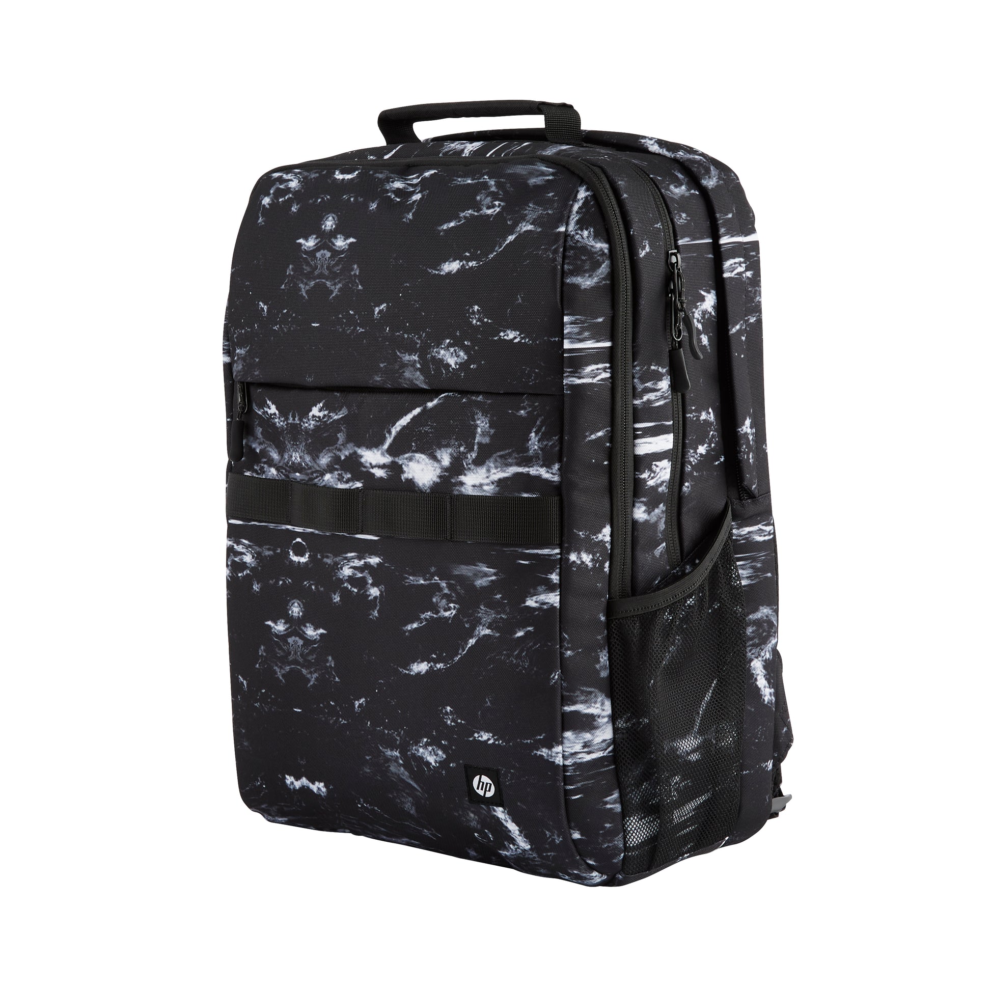 HP Campus XL Marble Stone Rucksack – Anhänger aus recyceltem Papier, Schwarz