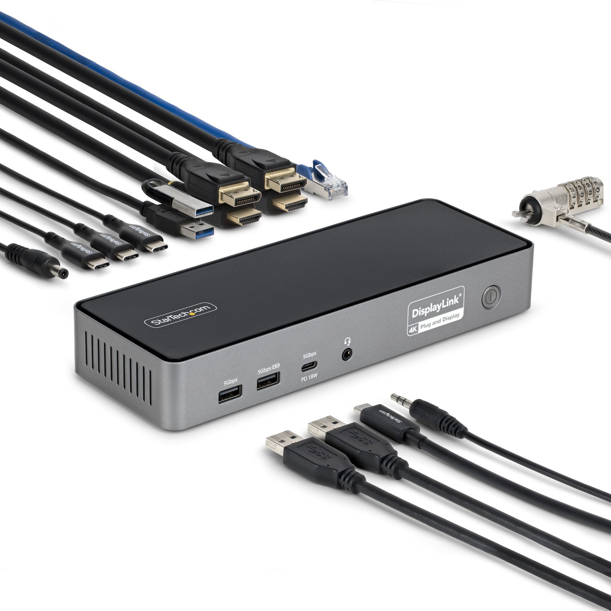 StarTech.com DK30C2DPEPRUE Dockingstation – USB-C, 2× DP, 2× HDMI, 4× USB-A, 2.5GbE, für Windows/Mac/Linux